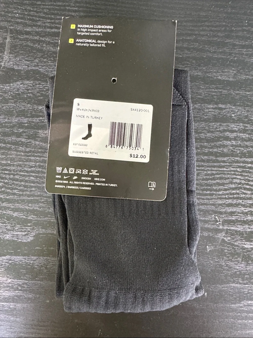 Nike Black Knee-High Athletic Socks with White Swoosh